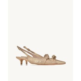 Slingback Salto Médio Stoned Gold