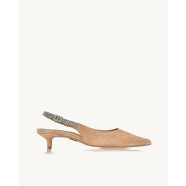 Slingback Salto Médio Chamois Nude