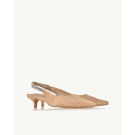 Slingback Salto Médio Chamois Nude