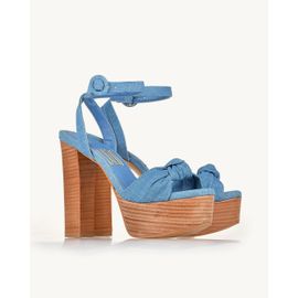 Meia Pata Salto Alto Denim