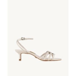 Sandália Salto Médio Snake Off White
