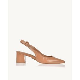 Slingback Salto Médio Milano Tan