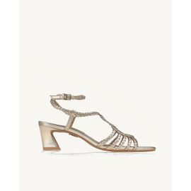 Sandália Salto Médio Soft Champagne