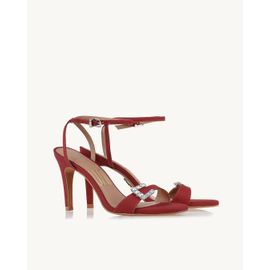 Sandália Salto Alto Satin Scarlet