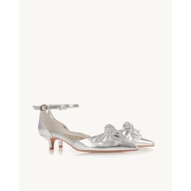 Scarpin Salto Médio Metalizado Silver