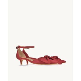 Scarpin Salto Médio Satin Scarlet