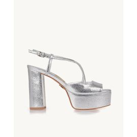 Meia Pata Salto Alto Craqueler Silver