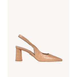 Slingback Salto Médio Aligator Pele