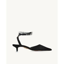 Slingback Salto Médio Chamois Preta