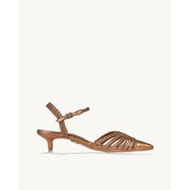 Slingback Salto Médio Soft Old Gold