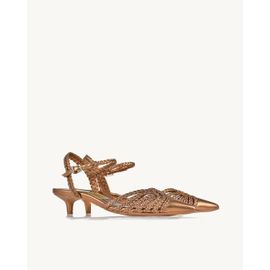 Slingback Salto Médio Soft Old Gold