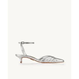 Slingback Salto Médio Metalizado Silver