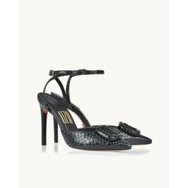 Slingback Salto Alto Piton Preta