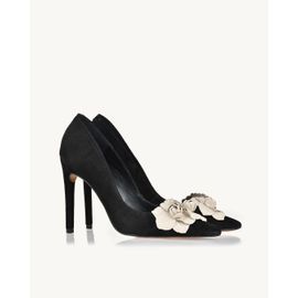 Scarpin Salto Alto Chamois Preta