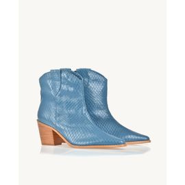 Bota Salto Médio Piton Denim