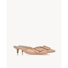 Slingback Salto Médio Piton Pele