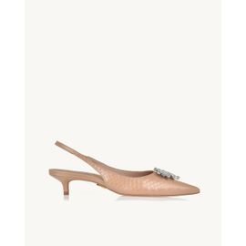 Slingback Salto Médio Piton Pele
