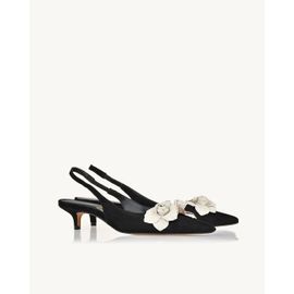Slingback Salto Médio Chamois Preta
