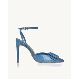 Slingback Salto Alto Piton Denim