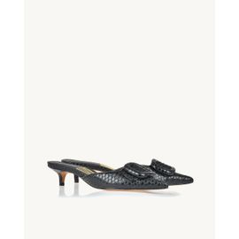 Slingback Salto Médio Piton Preta