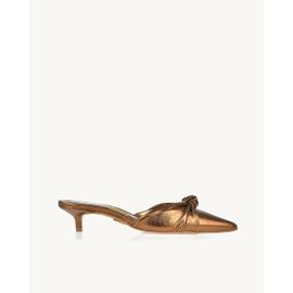 Slingback Salto Médio Metalizado Old Gold