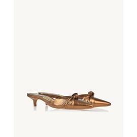 Slingback Salto Médio Metalizado Old Gold