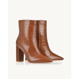 Bota Salto Alto Croco Camel