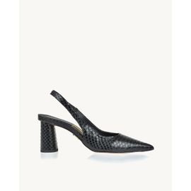 Slingback Salto Médio Piton Preta