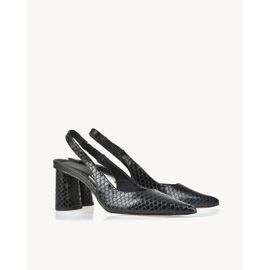 Slingback Salto Médio Piton Preta