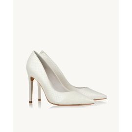 Scarpin Salto Alto Piton Off White
