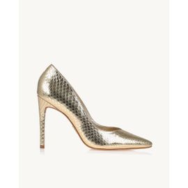 Scarpin Salto Alto Piton Light Gold