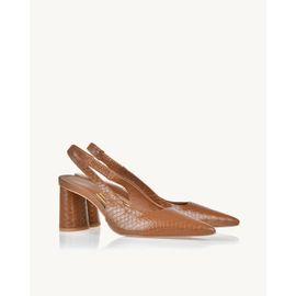 Slingback Salto Médio Piton Camel