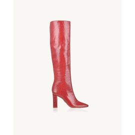 Bota Salto Alto Croco Scarlet