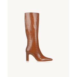 Bota Salto Médio Croco Camel