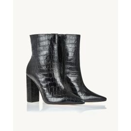 Bota Salto Alto Croco Preta