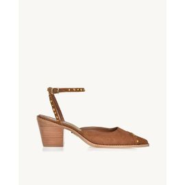 Slingback Salto Médio Mestiço Camel