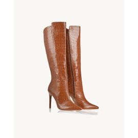 Bota Salto Alto Croco Camel