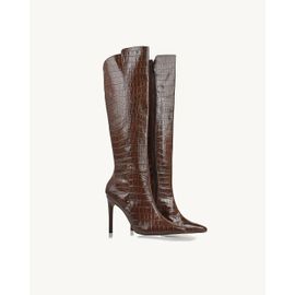 Bota Salto Alto Aligator Coffee