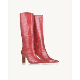Bota Salto Médio Croco Scarlet