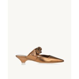 Slingback Salto Baixo Shine Old Gold