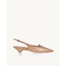 Slingback Salto Baixo Venice Pele