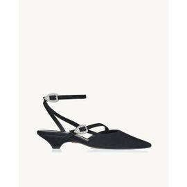 Slingback Salto Baixo Mestiço Preta
