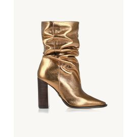 Bota Salto Alto Grunge Ouro Velho