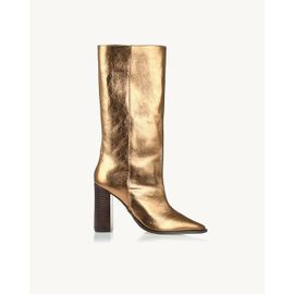 Bota Salto Alto Grunge Ouro Velho