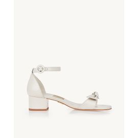 Sandália Salto Médio Piton Off White