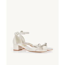 Sandália Salto Médio Piton Off White