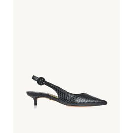 Slingback Salto Médio Piton Preta