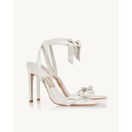 Sandália Salto Alto Piton Off White