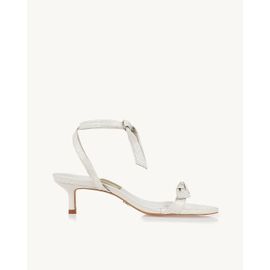 Sandália Salto Médio Piton Off White