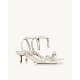 Sandália Salto Médio Piton Off White